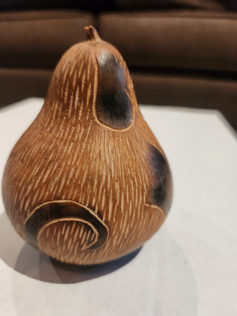 VTG Monkey Gourd Folk Art Hand Carved Etched Peruvian Decor Nature - Picture 6 of 12